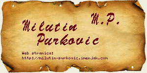 Milutin Purković vizit kartica